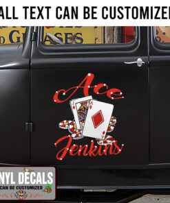 Personalized Playing Card Lettering Sticker 11419