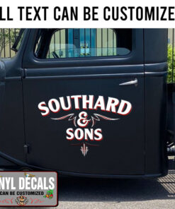 Personalized Father And Son Pinstriping Lettering Vinyl Sticker 10603