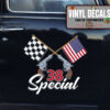 Personalized Racing Flag Vinyl Sticker 10315