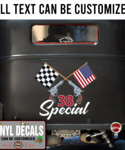 Personalized Racing Flag Vinyl Sticker 10315