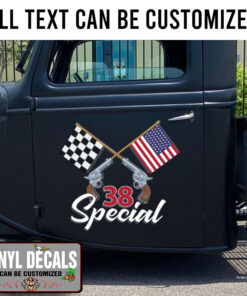 Personalized Racing Flag Vinyl Sticker 10315