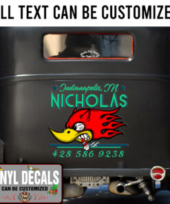 Personalized Flames Demon Mr Horsepower Sticker 11242