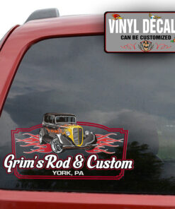 Personalized Flaming Hot Rod Sticker 11312