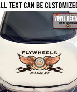 Personalized Flying Eyeball And Wrench Lettering Vinyl Sticker 10844
