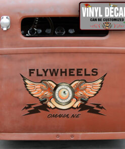 Personalized Flying Eyeball And Wrench Lettering Vinyl Sticker 10844