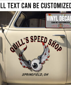 Personalized Flying Eyeball Garage Lettering Sticker 11644