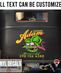 Personalized Rat Fink Garage Workshop Sticker 11231