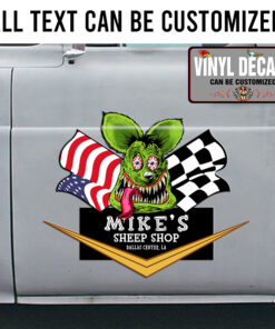 Personalized Rat Fink Lettering Vinyl Sticker 10462