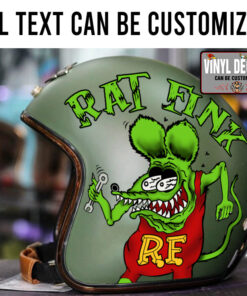 Personalized Rat Fink Motorcycle Helmet Sticker 11801