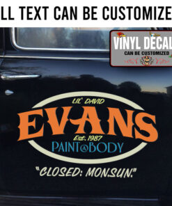 Personalized Garage Hot Rod Lettering Vinyl Sticker 10487