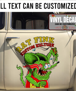 Personalized Rat Fink Motorcycle Helmet Sticker 11802
