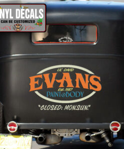 Personalized Garage Hot Rod Lettering Vinyl Sticker 10487