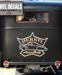 Personalized Garage Hot Rod Lettering Vinyl Sticker 10563