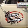 Personalized Garage Junkies Door Art Lettering Hot Rod Garage Vinyl Sticker 10204