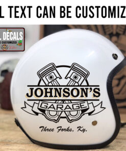 Personalized Garage Lettering Crossing Piston Sticker 11952