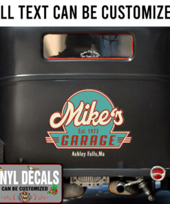 Personalized Garage Lettering Hand Paint Vinyl Sticker 10598