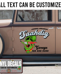 Personalized Rat Fink Trucking Lettering Sticker 11204