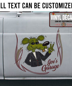 Personalized Rat Pinstriping Hot Rod Vinyl Sticker 10373