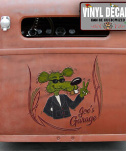 Personalized Rat Pinstriping Hot Rod Vinyl Sticker 10373