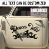 Personalized Rat Rod Car And Wrench Lettering Vinyl Sticker 10803