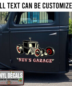 Personalized Rat Rod Garage Vinyl Sticker 10772