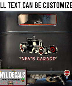 Personalized Rat Rod Garage Vinyl Sticker 10772