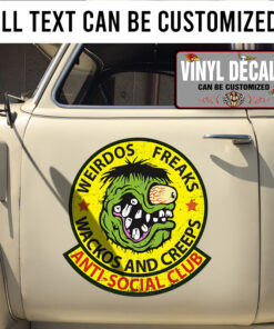 Personalized Rat Rod Hot Rod Chopper Rat Fink Motorcycle Sticker 11402