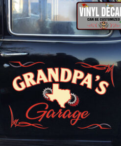 Personalized Garage Lettering Texas Rusty Nutz Sticker 12103