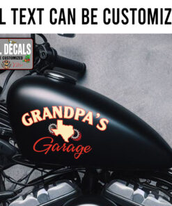 Personalized Garage Lettering Texas Sticker 11972