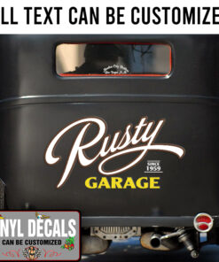 Personalized Garage Lettering Vinyl Sticker 10293