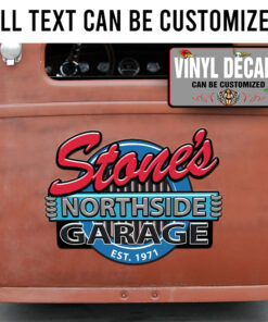 Personalized Garage Lettering Vinyl Sticker 10334