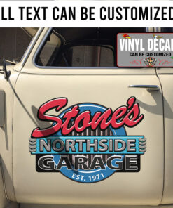 Personalized Garage Lettering Vinyl Sticker 10334