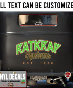 Personalized Rat Rod Lettering Vinyl Sticker 10314