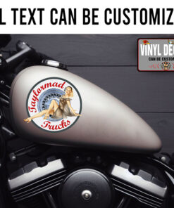 Personalized Rat Rod Wheel And Pin Up Girl Sticker 11873