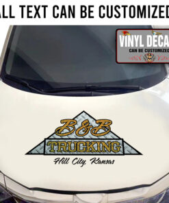 Personalized Rectangle Lettering For Trucking Vinyl Sticker 10792