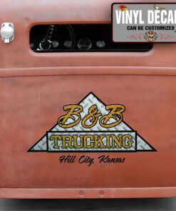 Personalized Rectangle Lettering For Trucking Vinyl Sticker 10792