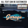 Personalized Garage Lettering Vinyl Sticker 10554