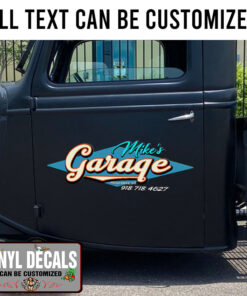 Personalized Garage Lettering Vinyl Sticker 10554