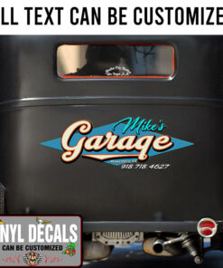 Personalized Garage Lettering Vinyl Sticker 10554