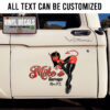 Personalized Red Devil In Black Leather Pin Up Girl Sticker 11280
