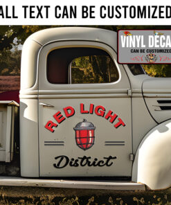 Personalized Red Light District Lettering Sticker 11651