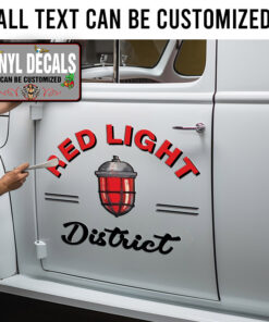 Personalized Red Light District Lettering Sticker 11651