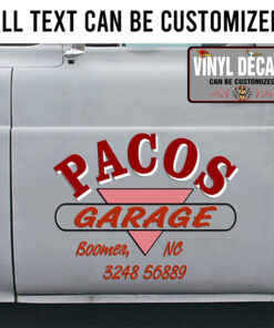 Personalized Garage Lettering Vinyl Sticker 10610