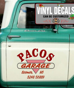 Personalized Garage Lettering Vinyl Sticker 10610