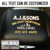 Personalized Garage Lettering Welding Company Car Door Lettering Sticker 12153