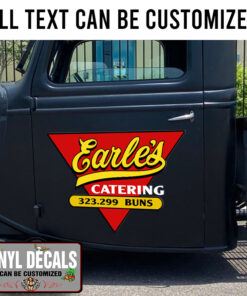 Personalized Red Triagle Vintage Lettering Vinyl Sticker 10349