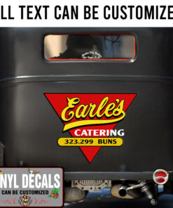 Personalized Red Triagle Vintage Lettering Vinyl Sticker 10349