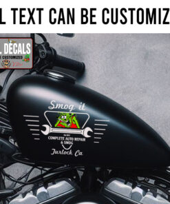 Personalized Garage Lettering Wrench And Rat Fink Sticker 12080