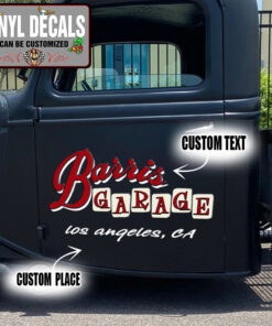 Personalized Garage Logo Lettering Vinyl Sticker 10306