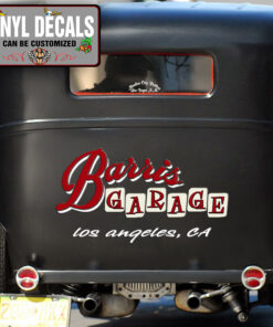 Personalized Garage Logo Lettering Vinyl Sticker 10306